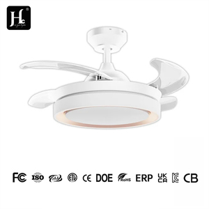 Ventilateur de plafond moderne pour bureau à domicile avec lumière LED, télécommande, design rétractable, variateur d'intensité, pales de 36/42 pouces, garantie de 3 ans sur le moteur DC - Product Image 4