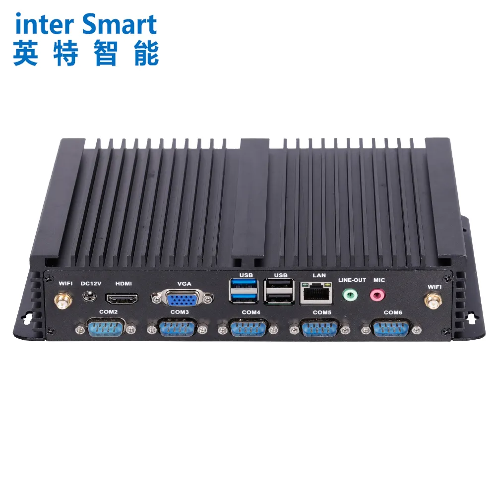 Inter Smart Intel 5th Gen i3-5010U Dual Core 2.1Ghz PC industriale Fanless integrato con 6 RS232 e funzione GPS bluetooth Wifi