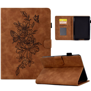 Étui de protection pour tablette en cuir PU gaufré personnalisé avec porte-cartes <span class=keywords><strong>et</strong></span> support pour Kindle Paperwhite 12e génération 2024 7'' - Product Image 1