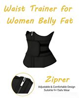 Faja colombiana moldeadora en forma de W de látex con soporte para abdomen y control de cintura para mujer con velcro