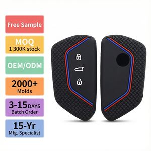 Housse de clé en silicone nid d'abeille pour VW <span class=keywords><strong>Golf</strong></span> 8 Mk8 GTI R ID.4 ID.3 Skoda Octavia Seat Leon - Étui de télécommande antidérapant et antichoc - Product Image 3