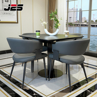 J2S Commerciële restauranttafel- en stoelenset, modern gestoffeerd met metalen frame, contractmeubilair voor hotels en horecaprojecten