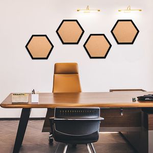 Tablón de anuncios de hoja de <span class=keywords><strong>corcho</strong></span> hexagonal personalizable de fábrica OEM con marco de plástico para fotos de notas papeles marcado tablero de pines de <span class=keywords><strong>corcho</strong></span> de pared - Product Image 5