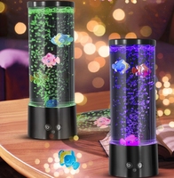 Poisson bulle étincelant USB charge LED veilleuse couleur changeante poisson en plastique artificiel lampe à bulles lampe de poisson d'aquarium