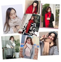 200*70cm femmes hiver doux cachemire écharpe dames écharpes châles élégant chaud personnalisé plaine gland Pashmina écharpe cyclisme banane