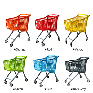 Chariot de courses silencieux pour supermarché, grande capacité 340L, panier en fil métallique, robuste, pour usage commercial et alimentaire, kit d'utilisation - Product Image 3