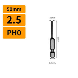No. 72050 S2 Acero 50mm Magnético Phillips Destornillador Bit PH00-PH2 >6kgs Torque 60HRC Tratamiento térmico DIY Grado industrial OEM - Product Image 4