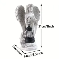 Offre Spéciale Noël à énergie solaire ange résine Statue fleur couronne colombe LED lanterne lumière ailes détaillées extérieur jardin décor cour