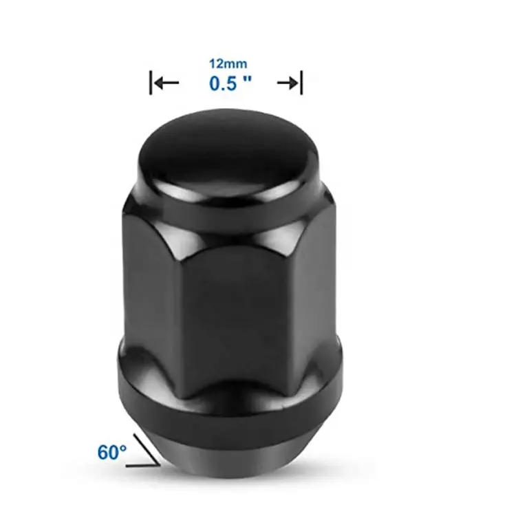 Black Finish Wheel Lug Nuts M12x1.5 Acorn Lug Nuts Manufacturer Custom High Quality Corrosion Resistance Steel Wheel Bolt & Nut