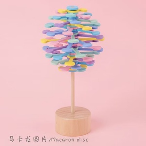 Jouet créatif en bois écologique anti-stress en forme de sucette - Jouet éducatif précoce coloré rotatif et empilable pour jouer - Product Image 5