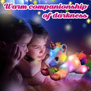 Luces nocturnas coloridas que brillan en la oscuridad Festival de cumpleaños Arco Iris LED Unicornio Peluche Iluminado Animal de peluche - Product Image 4