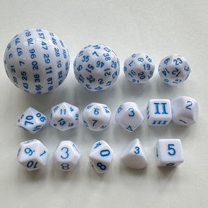 Vente en gros de 15 <span class=keywords><strong>dés</strong></span> numériques en acrylique, base blanche unie, 3 <span class=keywords><strong>à</strong></span> <span class=keywords><strong>100</strong></span> <span class=keywords><strong>faces</strong></span>, personnalisables pour les collections et les cadeaux, <span class=keywords><strong>dés</strong></span> de jeu de qualité supérieure - Product Image 2