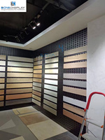 Présentoir sur pied personnalisé en fil métallique pour carreaux de marbre, quartz et granit, avec support pour panneau perforé