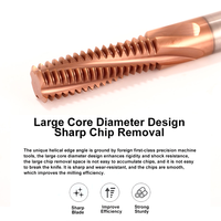 Outils de fraisage CNC Azzkor, fraises à filetage en carbure de tungstène HRC65, 4 cannelures, fraises à denture complète