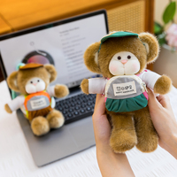 Penjualan Langsung Pabrik Boneka Beruang Bertema Sekolah Dengan Topi, Boneka Hewan Isi Dakron untuk Hadiah Ulang Tahun Anak, Dekorasi Ransel Grosir