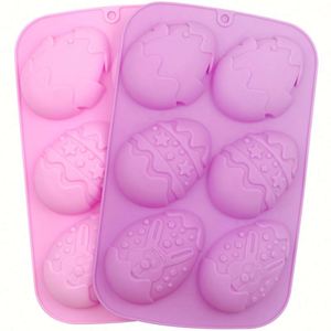 Moule en silicone écologique 6 cavités pour œufs de Pâques, chocolat, gâteaux, outil de pâtisserie DIY réutilisable, résine OEM/ODM, vente chaude - Product Image 3