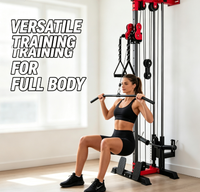 Appareil de musculation mural à double poulie pour entraînement fonctionnel à domicile