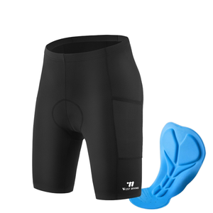 Short de vélo pour homme WEST BIKING, léger, respirant, séchage rapide, Spandex/Nylon, haute élasticité, antidérapant, absorption des chocs 3D - Product Image 1