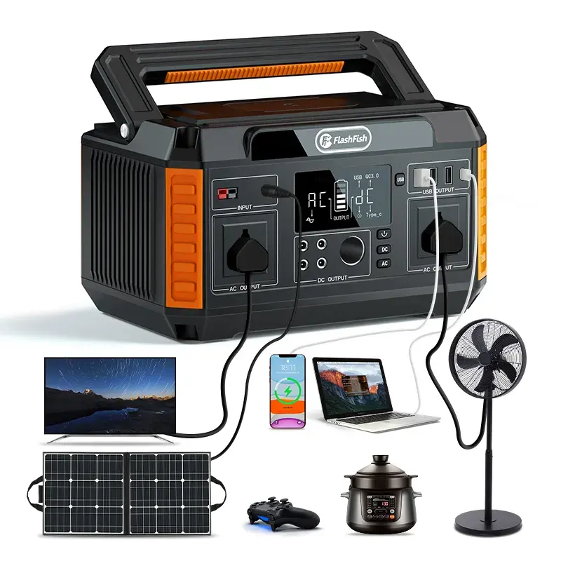 Dropshipping Penjualan Laris Pengisi Daya Baterai 500 Watt Solar Generator Bank Memasok 500 W Power Station Portabel untuk Luar Ruangan