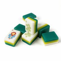 Jeu de Mahjong américain en acrylique motif dessin animé de cirque, 3 couches, tuiles personnalisées en acrylique, disponible et prêt à être expédié