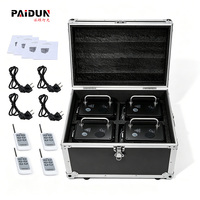Lot de 4 mini-machines à étincelles froides avec flight case, télécommande et manuel, pour mariages, fêtes, feux d'artifice, éclairage de scène, événements, en aluminium