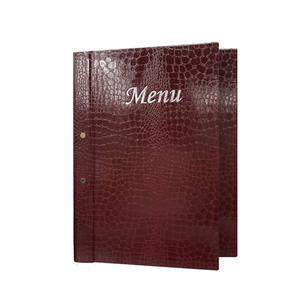 Cubierta de Menú Personalizada para Crocs al por Mayor, Cubierta de Menú de PVC con Tamaño de Carta, con Soporte de Menú con Tornillos, de Cuero para Restaurante - Product Image 2