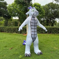 Costume de dragon gonflable amusant pour adultes rose et bleu à vendre