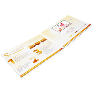 <span class=keywords><strong>Album</strong></span> vidéo d'invitation musicale avec écran LCD numérique de 4,3 pouces en papier de lin mémoire fait main européen pour mariage Noël - Luxe - Product Image 4