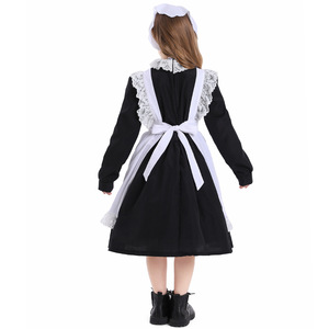 Classic White Maid Costume <strong>for</strong> <strong>Kids</strong> Ruffled Apron <strong>Dress</strong> &amp; Matching Bonnet <strong>for</strong> <strong>Cinderella</strong> Stage Plays &amp; Halloween Cosplay ODM - Product Image 2