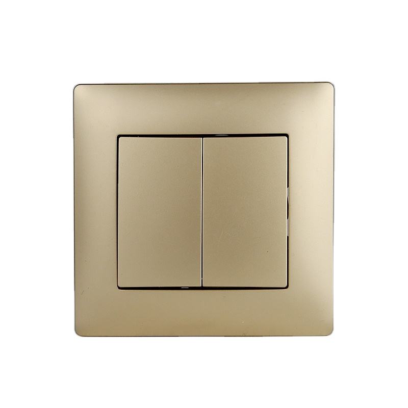 PC Switch Panel 10A 220V Electric 2 Gang 2 Way Home Wall Light Switch European Standard
