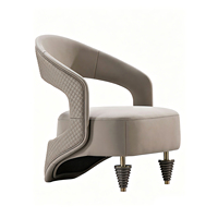 Fauteuil de luxe importé à dossier haut, design unique, chaises de salle à manger de luxe avec structure en acier inoxydable, chaise de restaurant, chaise de salon