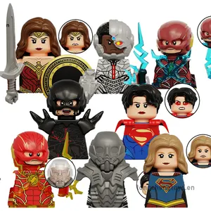 Super héros série blocs de construction le Flash Wonder Woman Cyborg général Zod Supergirl DC figurines pour enfants jouets KT1071