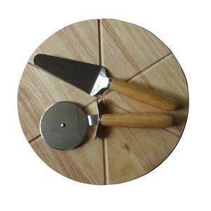 13.5 pollici Premium <span class=keywords><strong>Pizza</strong></span> Cutter e di Taglio Bordo Set di legno <span class=keywords><strong>pizza</strong></span> supporto con <span class=keywords><strong>pizza</strong></span> cutters - Product Image 1