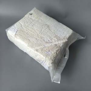 Trapos de lana blanca reciclada de absorción rápida, trapos de limpieza de algodón recuperado para limpieza. - Product Image 1