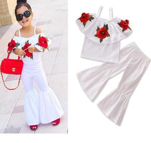 Vêtements pour bébés, ensembles de pantalons à pattes d'éléphant pour femmes, ensembles de pantalons pour bébés filles, vente en gros en Chine - Product Image 1