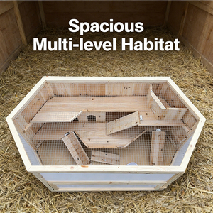 Hochwertiger Großer Sechseckiger Mehrstöckiger Holz-Hamsterkäfig für Kleintiere Einschließlich Meerschweinchen und Ratten - Product Image 4