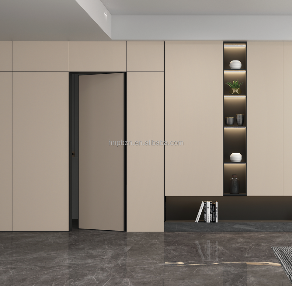 Contemporary Concealed Interior Door Flush Wall Hidden Door Seamless ...