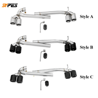 Diffuseur arrière M pour BMW Série 1 118i F20 (2013-2016) avec embouts d'échappement quadruple en acier inoxydable et fibre de carbone, embouts de silencieux argentés et noirs