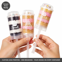 Contenants jetables écologiques en plastique transparent avec couvercles, pour plus de 20 pièces, pour gâteaux push-up, push pops, glaces et pâtisseries