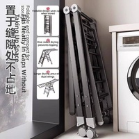 Séchoir à linge pliable sur pied en acier carbone épaissi pour intérieur, balcon et chambre