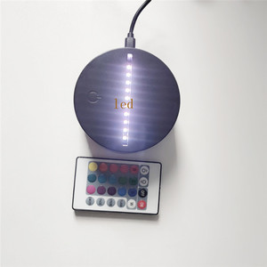 3D Led Lamp Base Luminous Night Light USB Remote Control 16 Colors <strong>Change</strong> Fixture Replacement <strong>Table</strong> Lamp Bases - Product Image 2