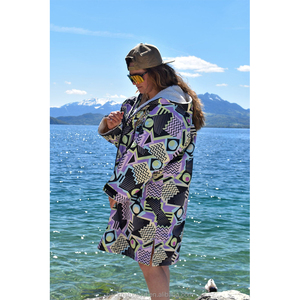 Poncho de Surf Impermeable Turco, <span class=keywords><strong>Toalla</strong></span> de Cambio con Capucha, Bolsillo Delantero, Forro Polar Sherpa Grueso de Secado Rápido para Surf, <span class=keywords><strong>Playa</strong></span> y Piscina - Product Image 4