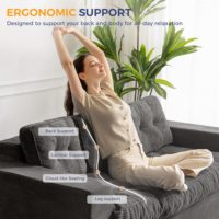 Benutzer definierte knochen lose Sofa Couch grau komprimierte 3-Sitzer Cord Stoff Sofa Günstige 3-Sitzer Wohnzimmer Cord Boden Futon Sofas