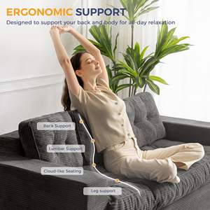 Tùy Chỉnh Không xương Sofa Ghế Màu Xám Nén 3-Chỗ Ngồi Vải Nhung Vải Sofa Giá Rẻ 3 Chỗ Ngồi Phòng Khách Vải To Thu Sàn <span class=keywords><strong>Futon</strong></span> Ghế Sofa - Product Image 5