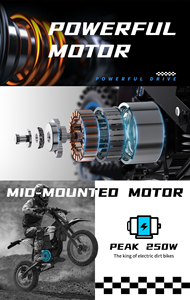 มอเตอร์ไซค์ไฟฟ้าออฟโรด ZAWES 3000W 60V 23.4AH มอเตอร์ไร้แปรงถ่าน สีน้ำเงินดำ ระบบกันสะเทือนคู่ มอเตอร์ไซค์ไฟฟ้าสำหรับขับขี่บนภูเขา - Product Image 2