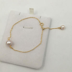 <span class=keywords><strong>Di</strong></span> ALTA QUALITÀ reale 925 del nastro del braccialetto regolabile 8-9mm perfetto rotonda d'acqua dolce della perla dei monili <span class=keywords><strong>di</strong></span> modo - Product Image 2