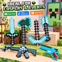 OEM ODM Armes de cosplay en PU souple, style pixel, épée, marteau, arc, blaster, accessoires légers pour fêtes et événements