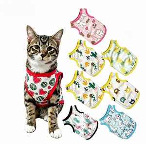 Gilet anti-chute de poils pour animaux de compagnie SummerThin, respirant et frais, motif imprimé anti-adhérent, adapté aux petits chiens et chats - Product Image 1