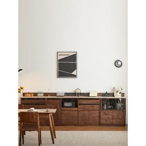 Aparador de Vidrio Multifuncional de Diseño Moderno y Sencillo con Tapa de Losa de Roca, Mueble de Suelo para Café/Té para Cocina y Sala de Estar - Product Image 2