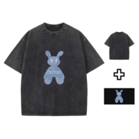 Camisetas de peso pesado con gráfico personalizado, camiseta de lavado ácido desgastado Vintage con impresión Digital, camisetas de gran tamaño con hombros caídos para hombres